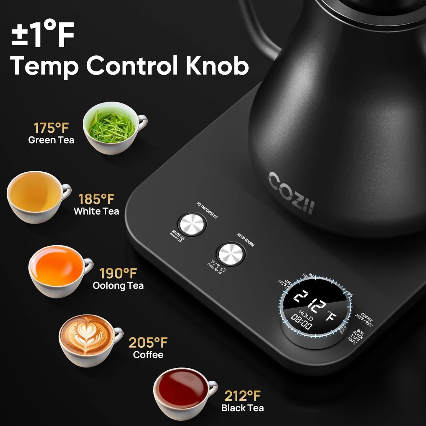 COZII Electric Coffee Kettle Black