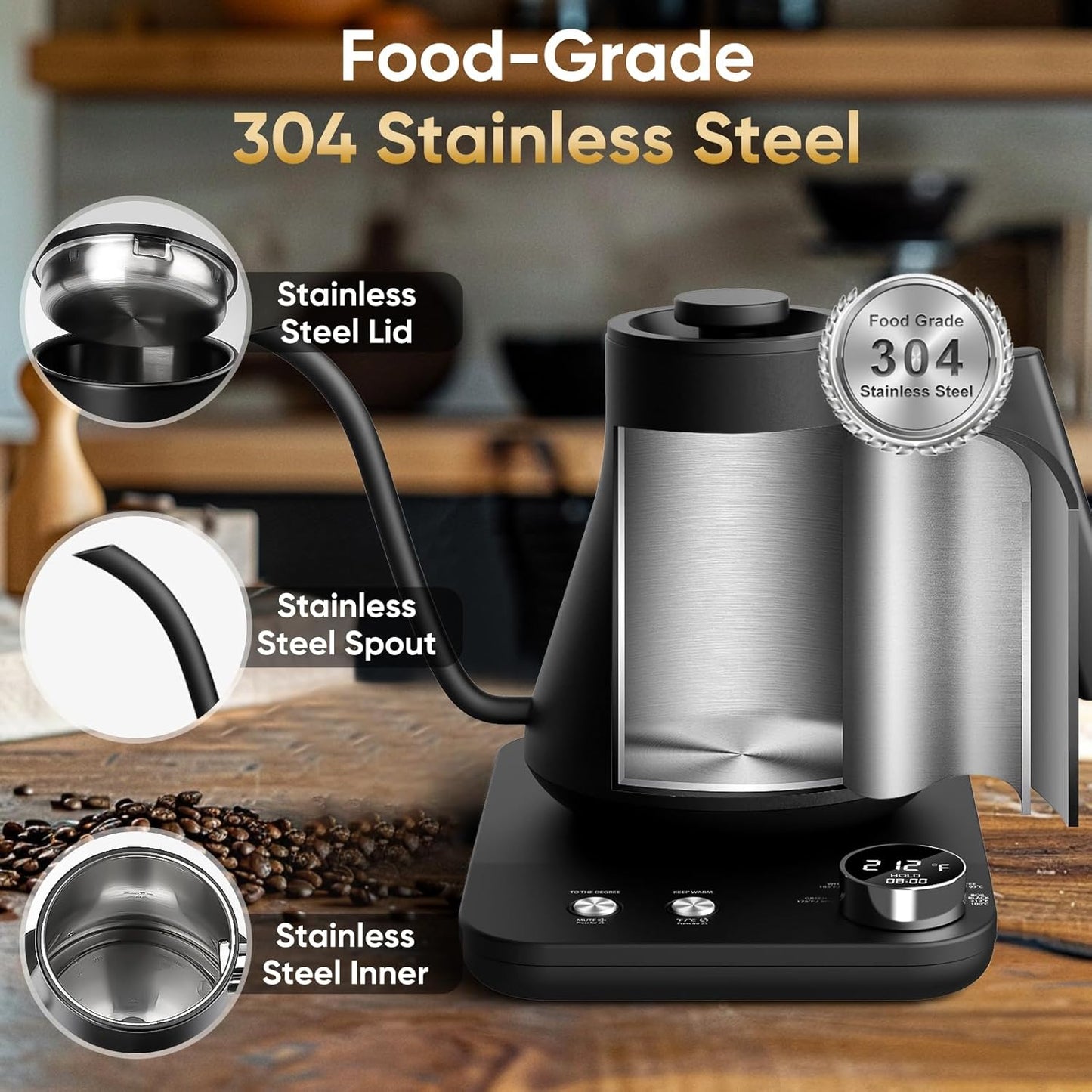 COZII Electric Coffee Kettle Black