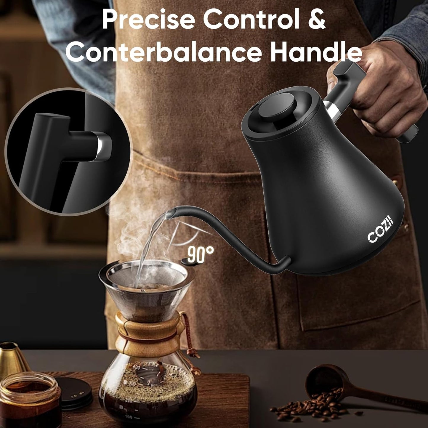 COZII Electric Coffee Kettle Black