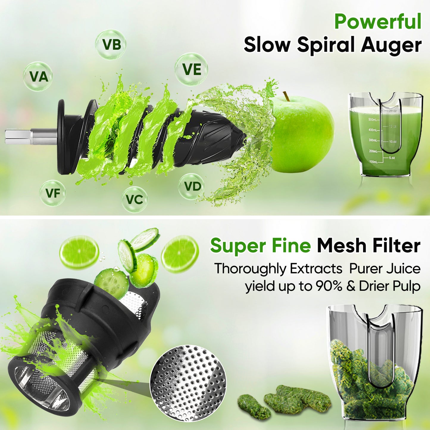 COZII Slow Cold Press Masticating Juicer Machine Silver