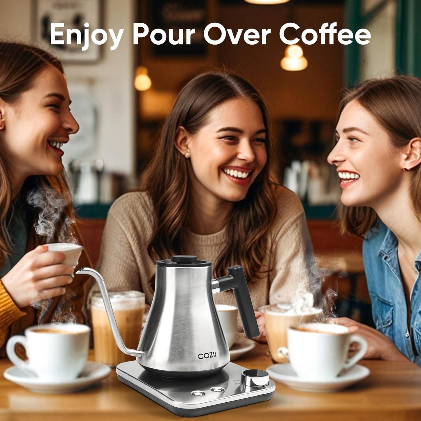 COZII Electric Coffee Kettle Sliver